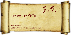 Frics Irén névjegykártya