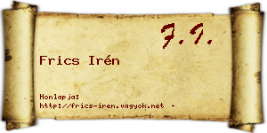 Frics Irén névjegykártya